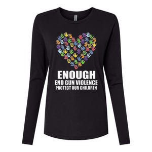 Enough End Gun Violence Protect Our Children Orange Mom Dad Womens Cotton Relaxed Long Sleeve T-Shirt