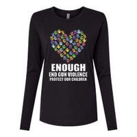 Enough End Gun Violence Protect Our Children Orange Mom Dad Womens Cotton Relaxed Long Sleeve T-Shirt