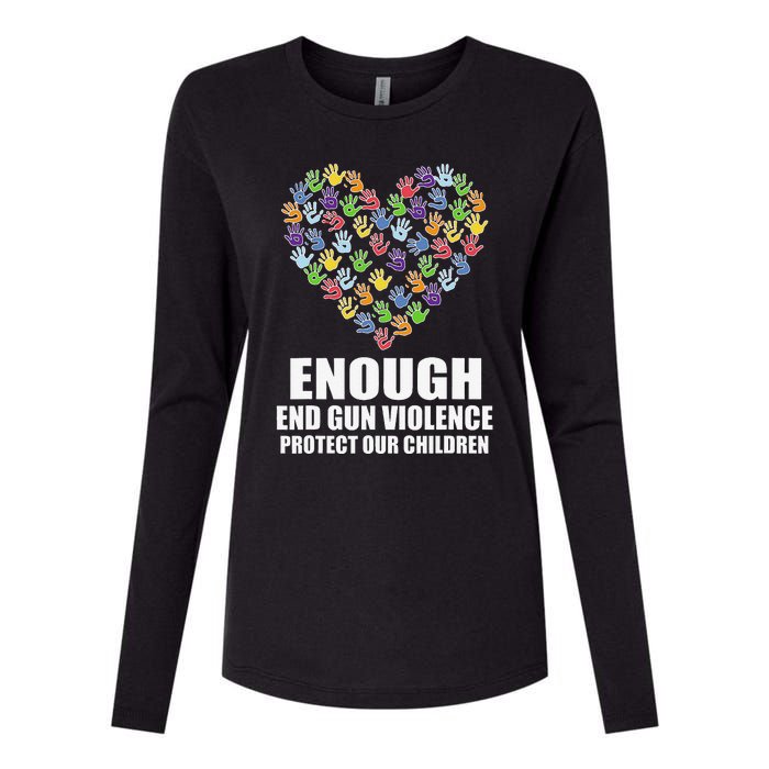 Enough End Gun Violence Protect Our Children Orange Mom Dad Womens Cotton Relaxed Long Sleeve T-Shirt