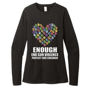 Enough End Gun Violence Protect Our Children Orange Mom Dad Womens CVC Long Sleeve Shirt