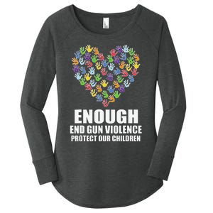 Enough End Gun Violence Protect Our Children Orange Mom Dad Women's Perfect Tri Tunic Long Sleeve Shirt