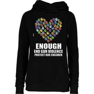 Enough End Gun Violence Protect Our Children Orange Mom Dad Womens Funnel Neck Pullover Hood