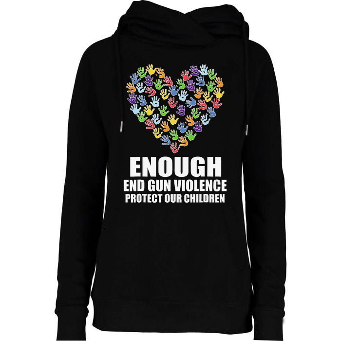 Enough End Gun Violence Protect Our Children Orange Mom Dad Womens Funnel Neck Pullover Hood