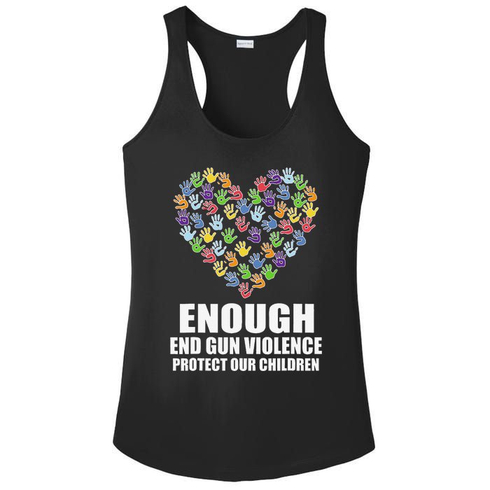 Enough End Gun Violence Protect Our Children Orange Mom Dad Ladies PosiCharge Competitor Racerback Tank