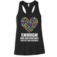 Enough End Gun Violence Protect Our Children Orange Mom Dad Women's Racerback Tank