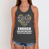 Enough End Gun Violence Protect Our Children Orange Mom Dad Women's Knotted Racerback Tank