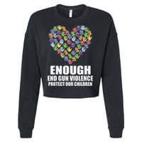 Enough End Gun Violence Protect Our Children Orange Mom Dad Cropped Pullover Crew