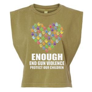 Enough End Gun Violence Protect Our Children Orange Mom Dad Garment-Dyed Women's Muscle Tee