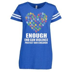 Enough End Gun Violence Protect Our Children Orange Mom Dad Enza Ladies Jersey Football T-Shirt