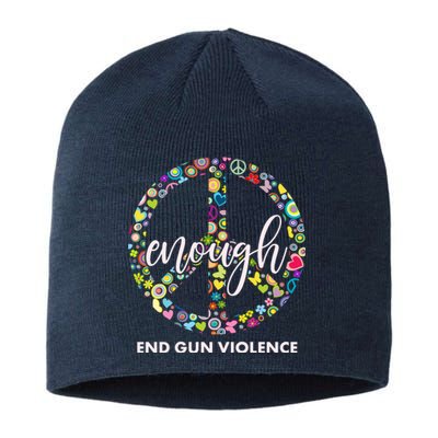 Enough End Gun Violence Peace Sign Sustainable Beanie