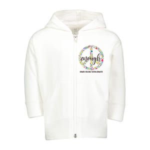 Enough End Gun Violence Peace Sign Toddler Zip Fleece Hoodie