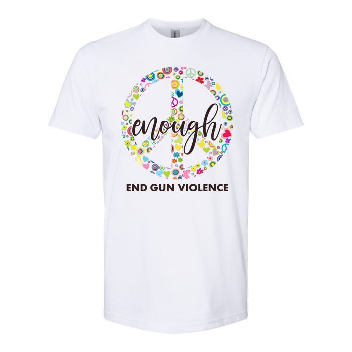 Enough End Gun Violence Peace Sign Softstyle CVC T-Shirt