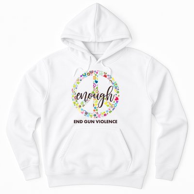 Enough End Gun Violence Peace Sign Hoodie