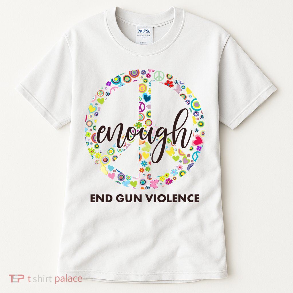 Enough End Gun Violence Peace Sign Tall T-Shirt