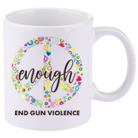 Enough End Gun Violence Peace Sign 11oz C Handle Ceramic Mug