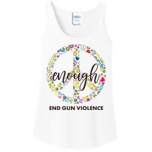 Enough End Gun Violence Peace Sign Ladies Essential Tank