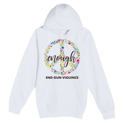 Enough End Gun Violence Peace Sign Premium Pullover Hoodie