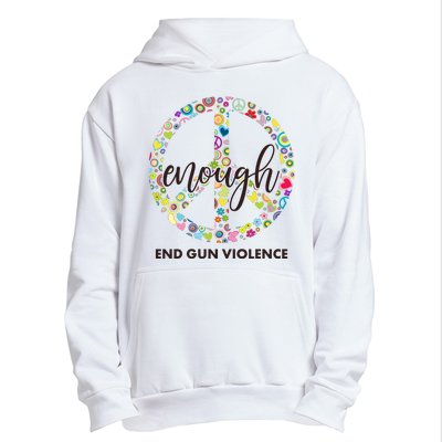 Enough End Gun Violence Peace Sign Urban Pullover Hoodie