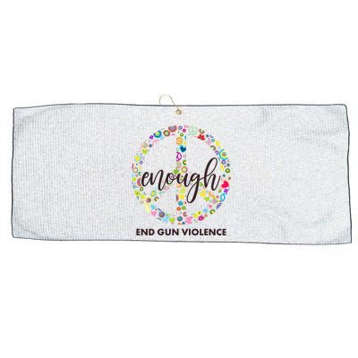 Enough End Gun Violence Peace Sign Large Microfiber Waffle Golf Towel