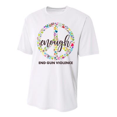 Enough End Gun Violence Peace Sign Performance Sprint T-Shirt