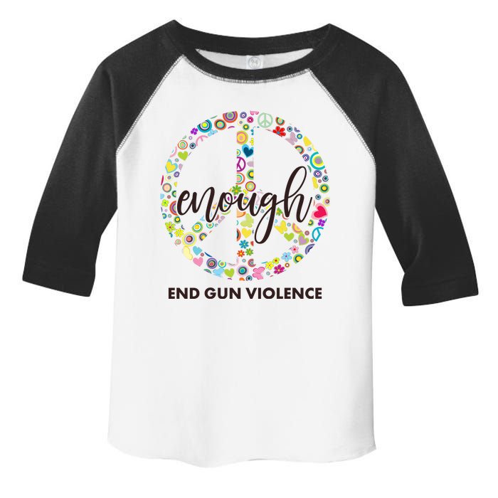 Enough End Gun Violence Peace Sign Toddler Fine Jersey T-Shirt