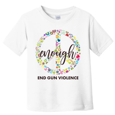 Enough End Gun Violence Peace Sign Toddler T-Shirt