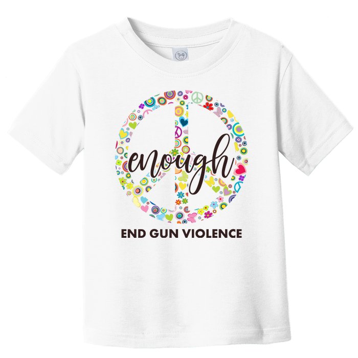 Enough End Gun Violence Peace Sign Toddler T-Shirt