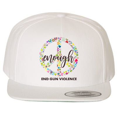 Enough End Gun Violence Peace Sign Wool Snapback Cap