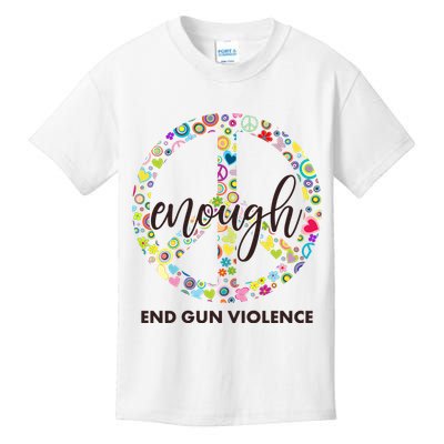 Enough End Gun Violence Peace Sign Kids T-Shirt