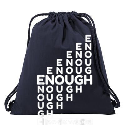 Enough End Gun Violence No Gun Awareness Day Wear Orange Drawstring Bag