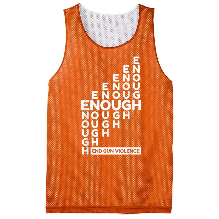 Enough End Gun Violence No Gun Awareness Day Wear Orange Mesh Reversible Basketball Jersey Tank