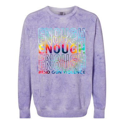 Enough End Gun Violence Awareness Day Wear Orange Colorblast Crewneck Sweatshirt