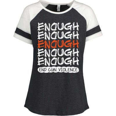 Enough End Gun Violence Orange Shirt Day Enza Ladies Jersey Colorblock Tee