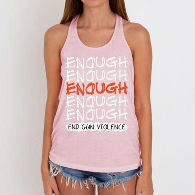 Enough End Gun Violence Orange Shirt Day Women's Knotted Racerback Tank