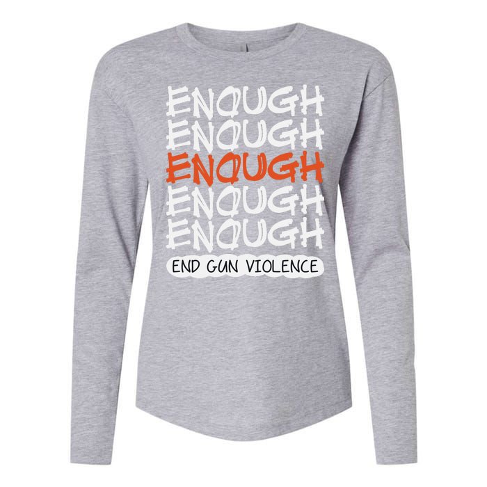 Enough End Gun Violence Orange Shirt Day Womens Cotton Relaxed Long Sleeve T-Shirt