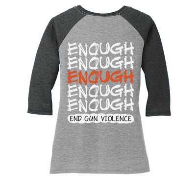 Enough End Gun Violence Orange Shirt Day Women's Tri-Blend 3/4-Sleeve Raglan Shirt