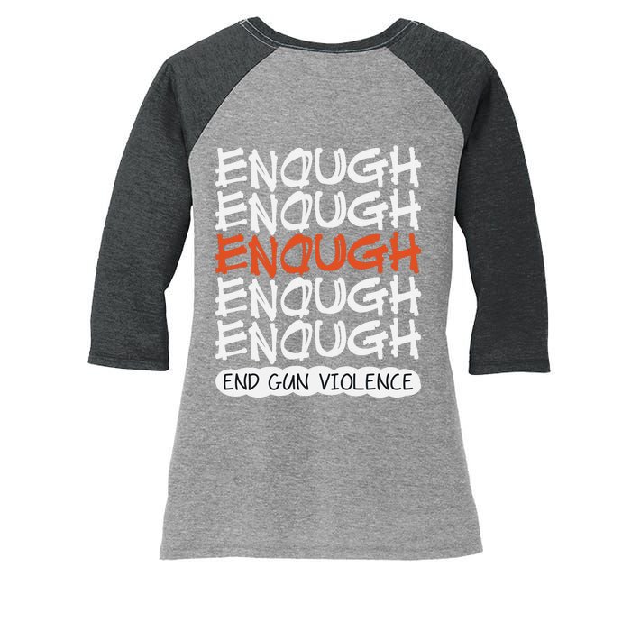 Enough End Gun Violence Orange Shirt Day Women's Tri-Blend 3/4-Sleeve Raglan Shirt