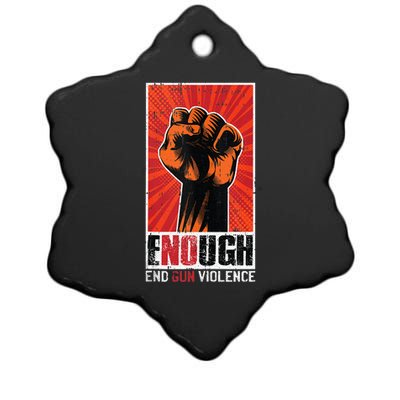 Enough End Gun Violence Awareness Anti Gun Activist Design Ceramic Star Ornament