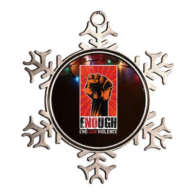 Enough End Gun Violence Awareness Anti Gun Activist Design Metallic Star Ornament