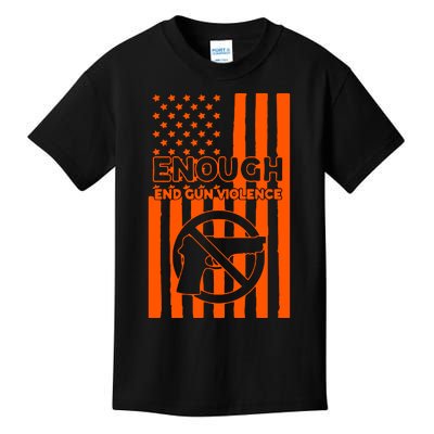 Enough End Gun Violence American Flag End Gun Kids T-Shirt