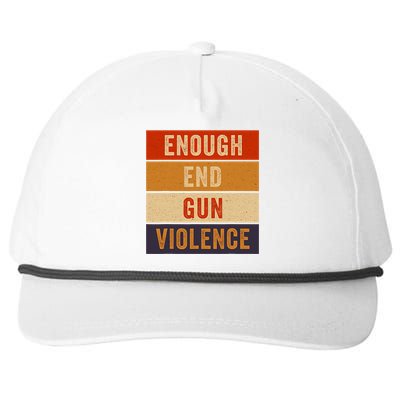 Enough End Gun Violence Awareness Day Wear Orange Snapback Five-Panel Rope Hat