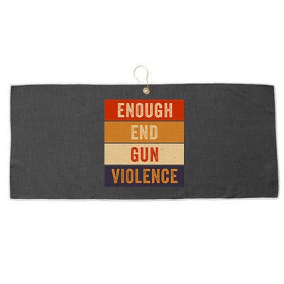 Enough End Gun Violence Awareness Day Wear Orange Large Microfiber Waffle Golf Towel