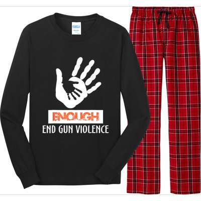 Enough End Gun Violence No Gun Awareness Day Wear Orange Long Sleeve Pajama Set