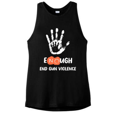 Enough End Gun Violence No Gun Anti Violence No Gun Ladies PosiCharge Tri-Blend Wicking Tank