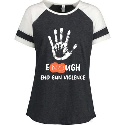 Enough End Gun Violence No Gun Anti Violence No Gun Enza Ladies Jersey Colorblock Tee