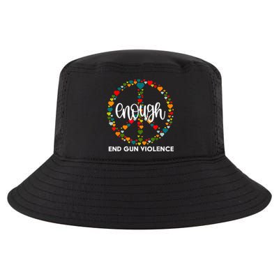 Enough End Gun Violence | Wear Orange Peace Sign Cool Comfort Performance Bucket Hat