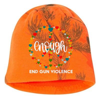 Enough End Gun Violence | Wear Orange Peace Sign Kati - Camo Knit Beanie