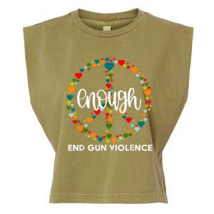 Enough End Gun Violence | Wear Orange Peace Sign Garment-Dyed Women's Muscle Tee