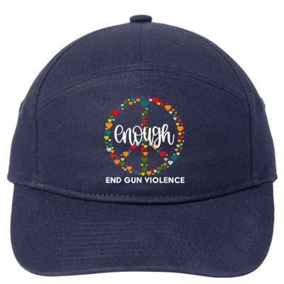 Enough End Gun Violence | Wear Orange Peace Sign 7-Panel Snapback Hat