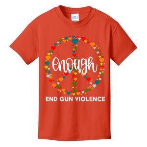 Enough End Gun Violence | Wear Orange Peace Sign Kids T-Shirt